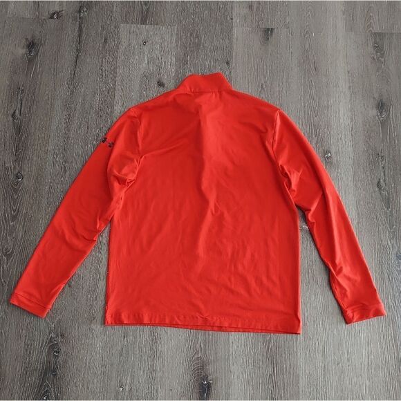 UNDER ARMOUR Coldgear Loose 1/4 Zip Pullover Red Striped Medium Sweater - Picture 4 of 6